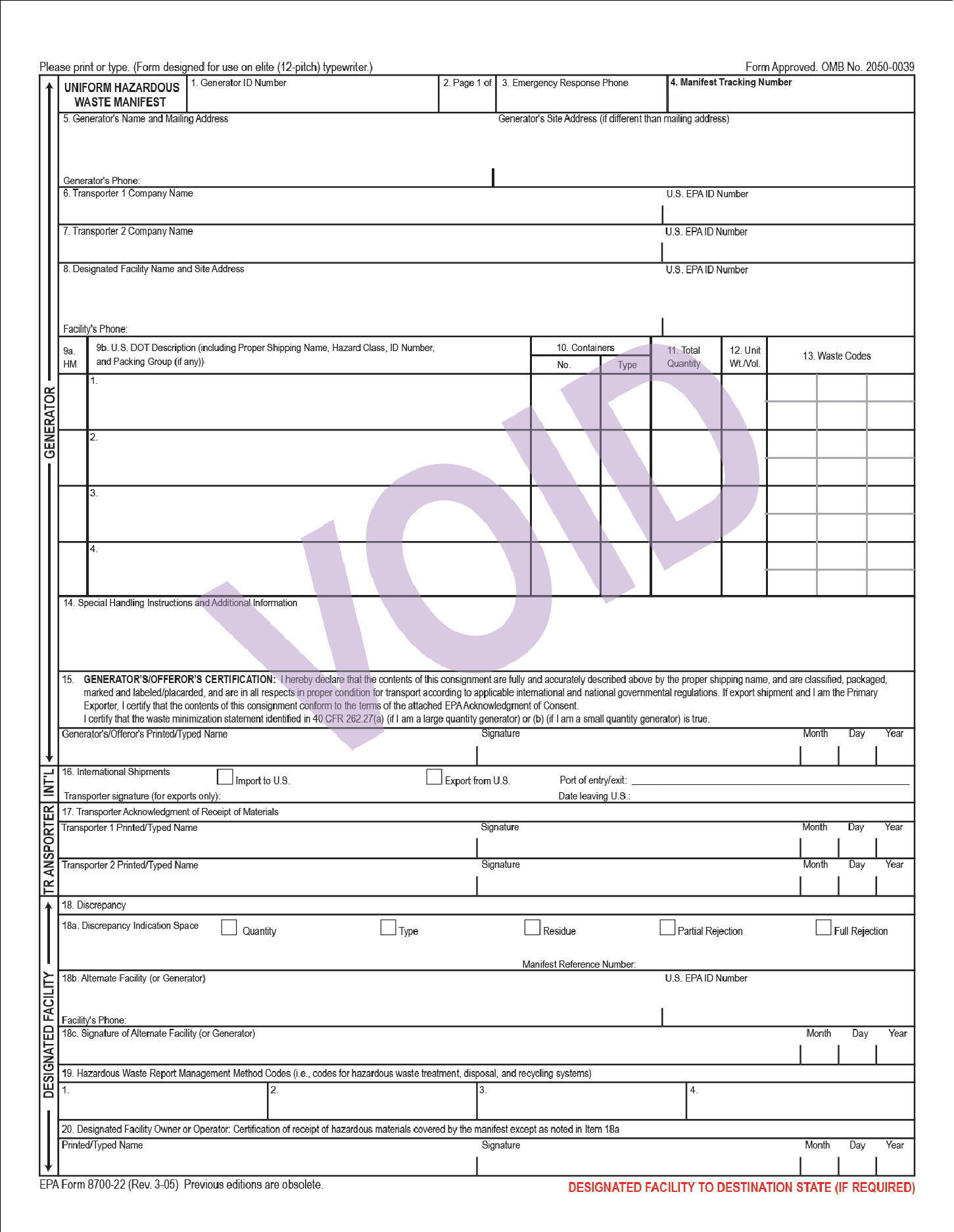 E-Manifest System And Biennial Reporting Requirements